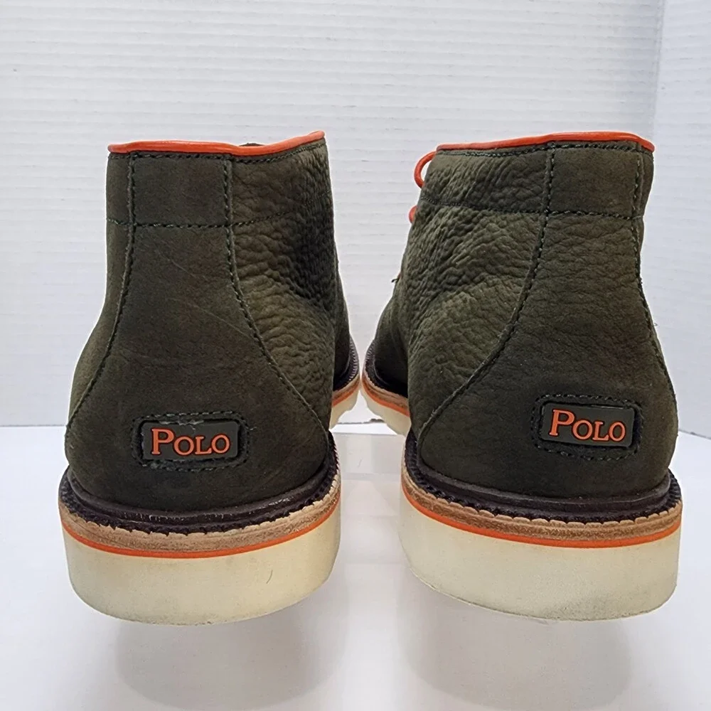 Polo Ralph Lauren Whiston Chukka Boots 10.5 Army Green Suede Welt Non Slip